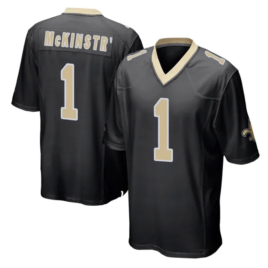Qdoa NO.Saints #1 Kool-Aid McKinstry Player Black Home Game Stitched Jerseys