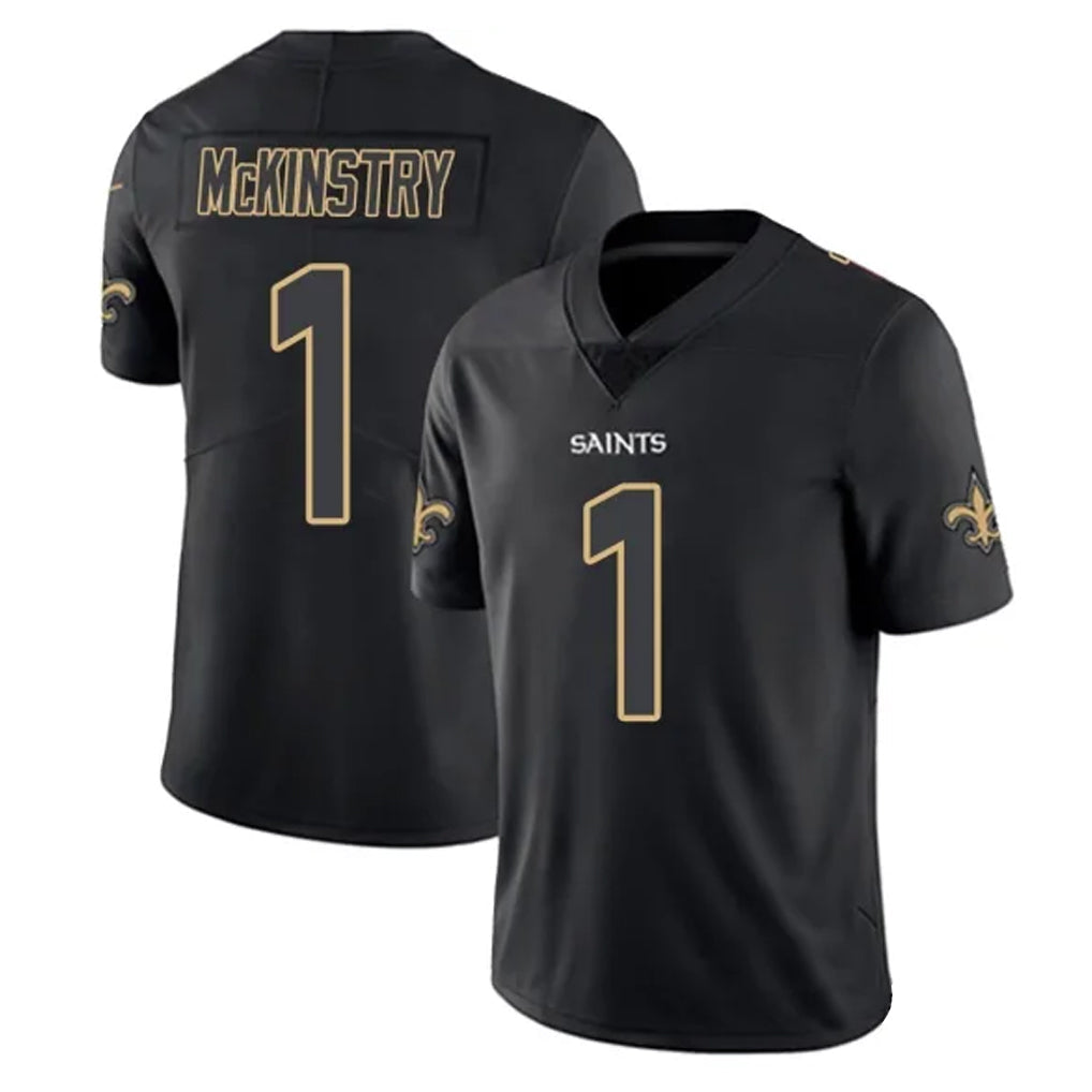 Qdoa NO.Saints #1 Kool-Aid McKinstry Player Black Impact Limited Home Game Stitched Jerseys