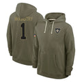 Qdoa NO.Saints #1 Kool-Aid McKinstry Player Olive Salute to Service Pullover Hoodies Limited Stitched Jerseys