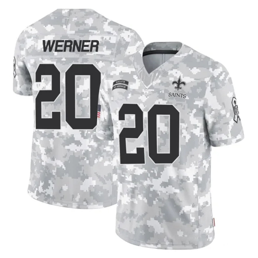 Qdoa NO.Saints #20 Pete Werner Player Arctic Camo Salute To Service Limited Game Stitched Jerseys