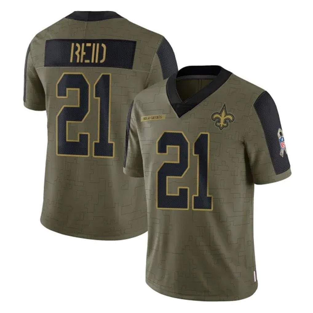 Qdoa NO.Saints #21 Justin Reid Player Olive Salute To Service Limited Game Stitched Jerseys