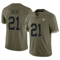 Qdoa NO.Saints #21 Justin Reid Player Olive Salute To Service Limited Stitched Jerseys