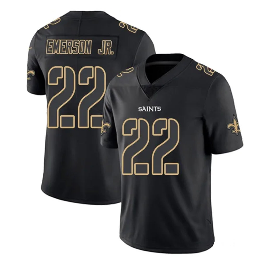 Qdoa NO.Saints #22 Martin Emerson Jr. Player Black Impact Limited Home Game Stitched Jerseys