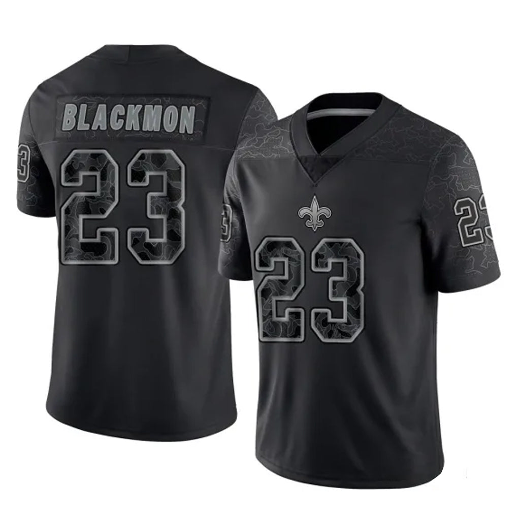 Qdoa NO.Saints #23 Julian Blackmon Player Black Limited Reflective Home Game Stitched Jerseys