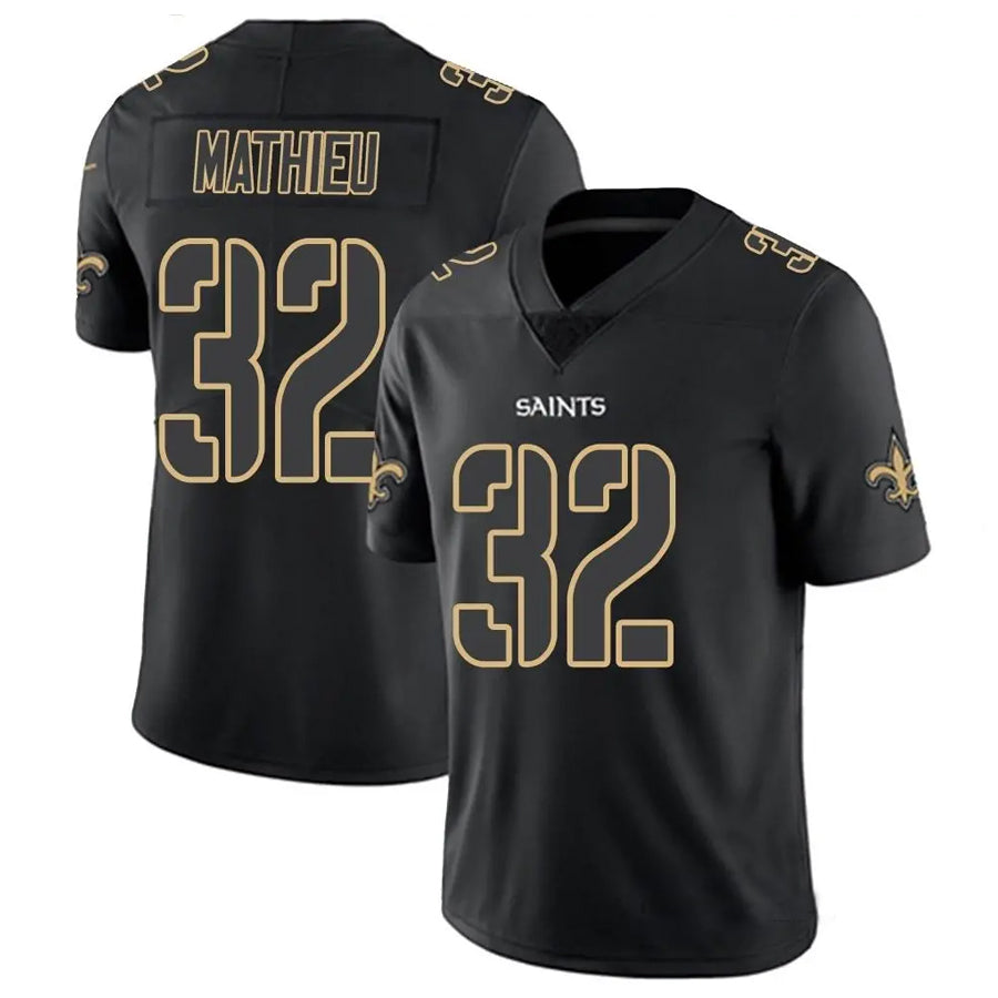Qdoa NO.Saints #32 Tyrann Mathieu Player Limited Black Impact Stitched Jerseys