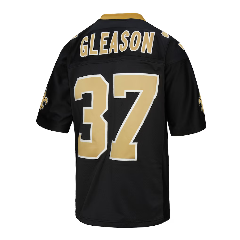 Qdoa NO.Saints #37 Steve Gleason Mitchell & Ness Black Legacy Replica Jersey