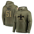 Qdoa NO.Saints #51 Cesar Ruiz Player Olive Salute to Service Pullover Hoodies Home Game Stitched Jerseys
