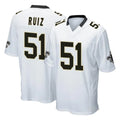 Qdoa NO.Saints #51 Cesar Ruiz Player White Home Game Stitched Jerseys