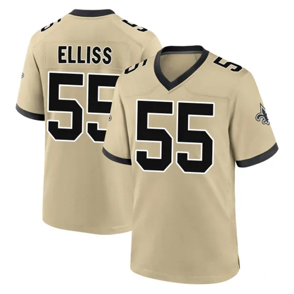 Qdoa NO.Saints #55 Kaden Elliss Player Gold Home Game Stitched Jerseys