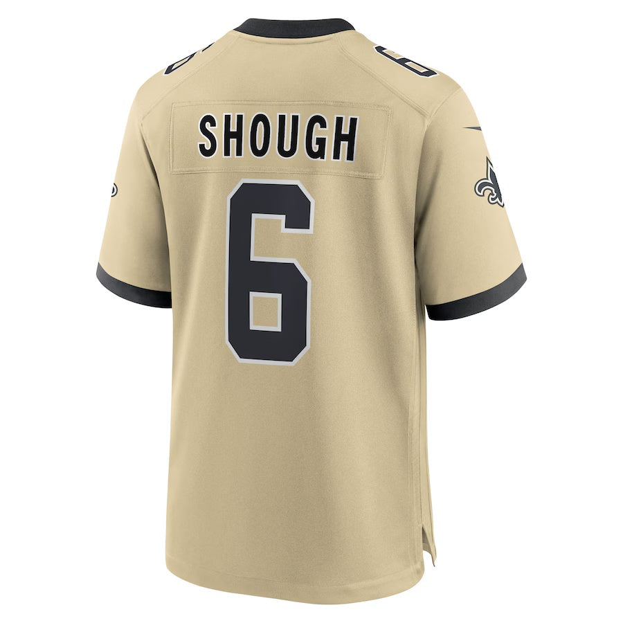 Qdoa NO.Saints #6 Tyler Shough Gold Alternate Game Player Stitched Jerseys
