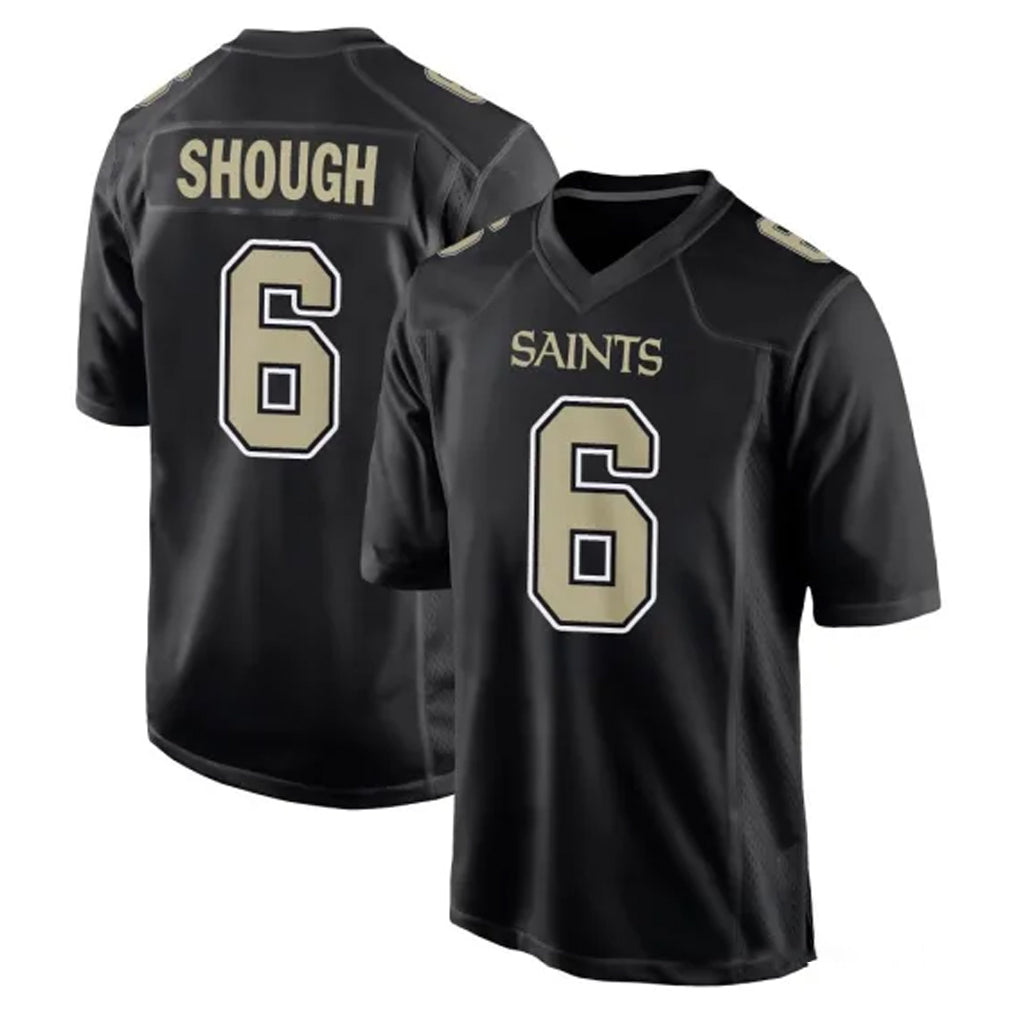 Qdoa NO.Saints #6 Tyler Shough Player Black Carbon Fashion Home Game Stitched Jerseys