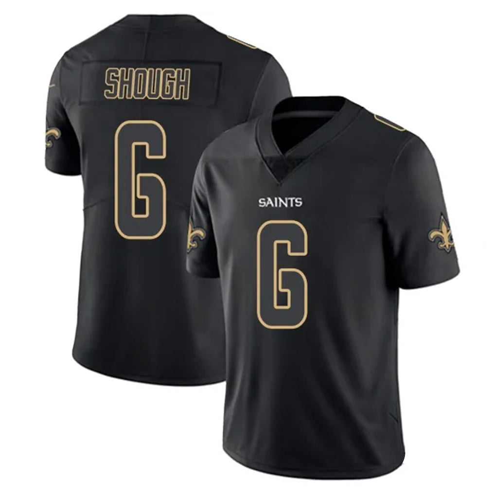 Qdoa NO.Saints #6 Tyler Shough Player Black Impact Limited Home Game Stitched Jerseys