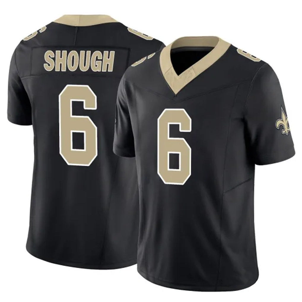 Qdoa NO.Saints #6 Tyler Shough Player Black Limited Vapor F.U.S.E. Home Game Stitched Jerseys