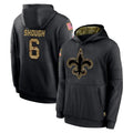 Qdoa NO.Saints #6 Tyler Shough Player Black Salute to Service Hoodies Limited Game Stitched Jerseys