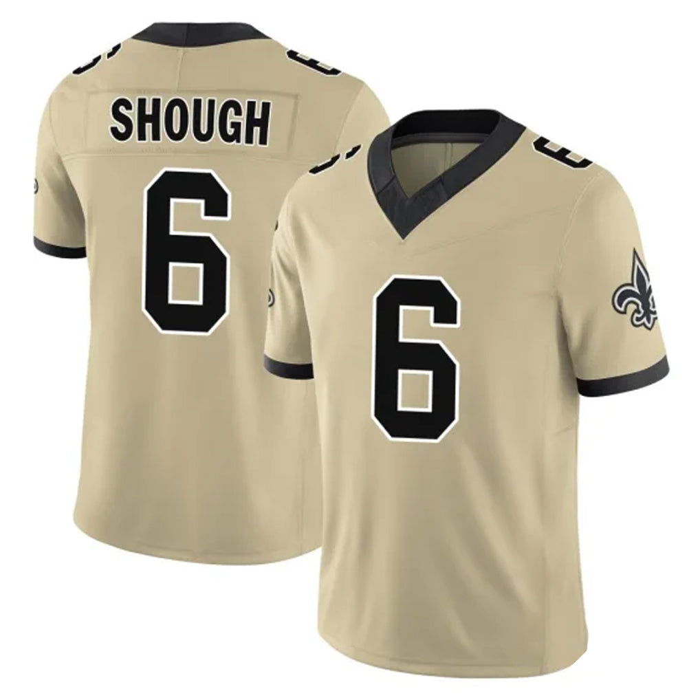 Qdoa NO.Saints #6 Tyler Shough Player Gold Limited Vapor F.U.S.E. Home Game Stitched Jerseys