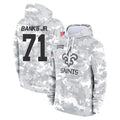 Qdoa NO.Saints #71 Kelvin Banks Jr. Player Arctic Camo Salute to Service Pullover Hoodies Limited Game Stitched Jerseys