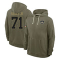 Qdoa NO.Saints #71 Kelvin Banks Jr. Player Olive Salute to Service Pullover Hoodies Limited Stitched Jerseys