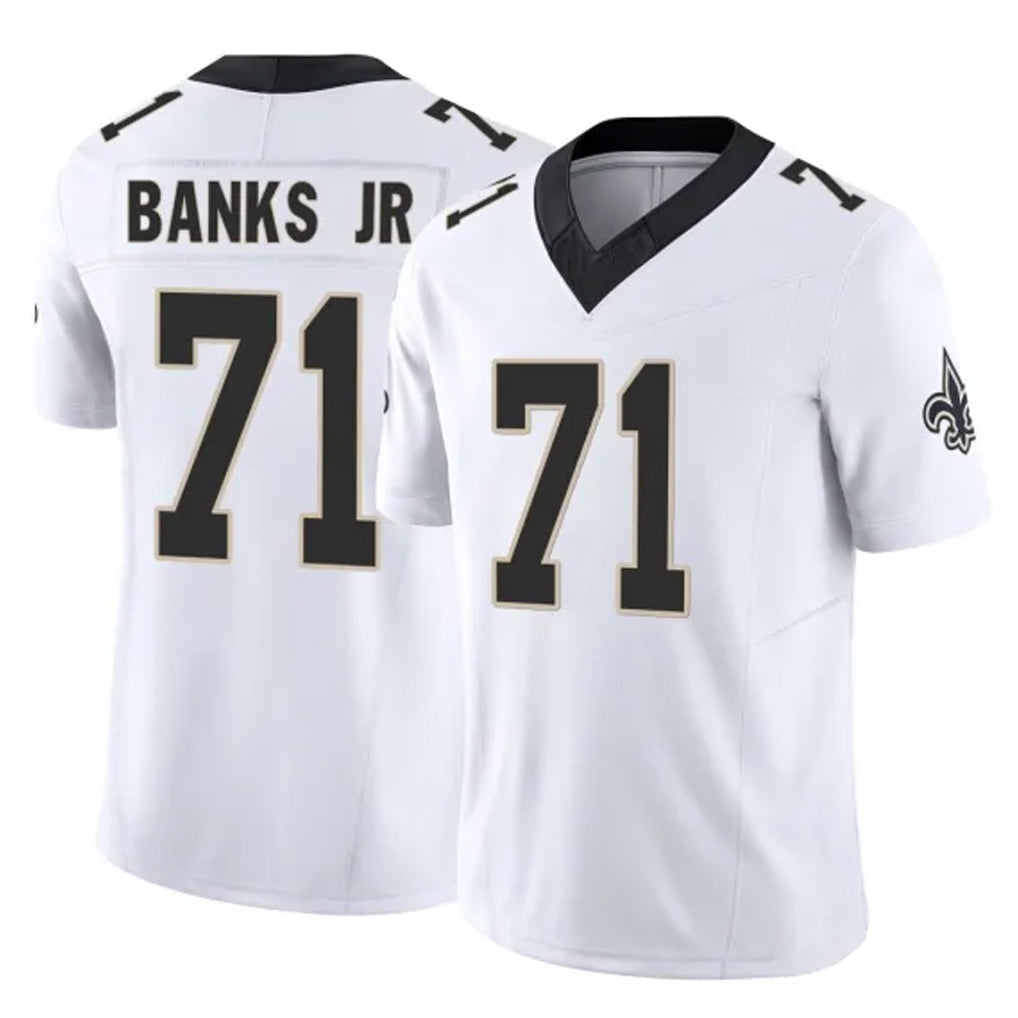 Qdoa NO.Saints #71 Kelvin Banks Jr. Player White Limited Vapor F.U.S.E. Home Game Stitched Jerseys