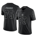 Qdoa NO.Saints #75 Taliese Fuaga Player Black Limited Reflective Home Game Stitched Jerseys