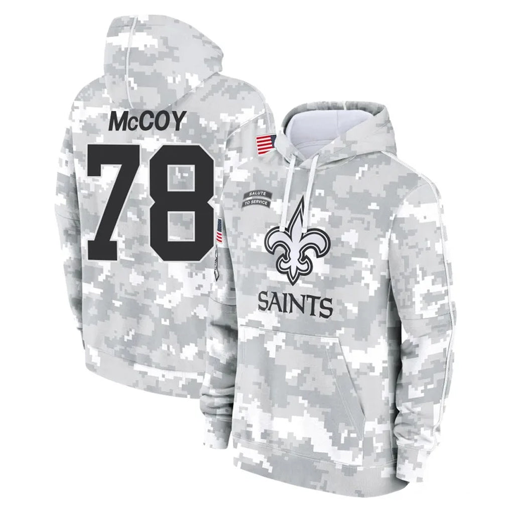 Qdoa NO.Saints #78 Erik McCoy Player Arctic Camo Salute to Service Pullover Hoodies Limited Game Stitched Jerseys
