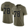 Qdoa NO.Saints #78 Erik McCoy Player Olive Salute To Service Limited Stitched Jerseys