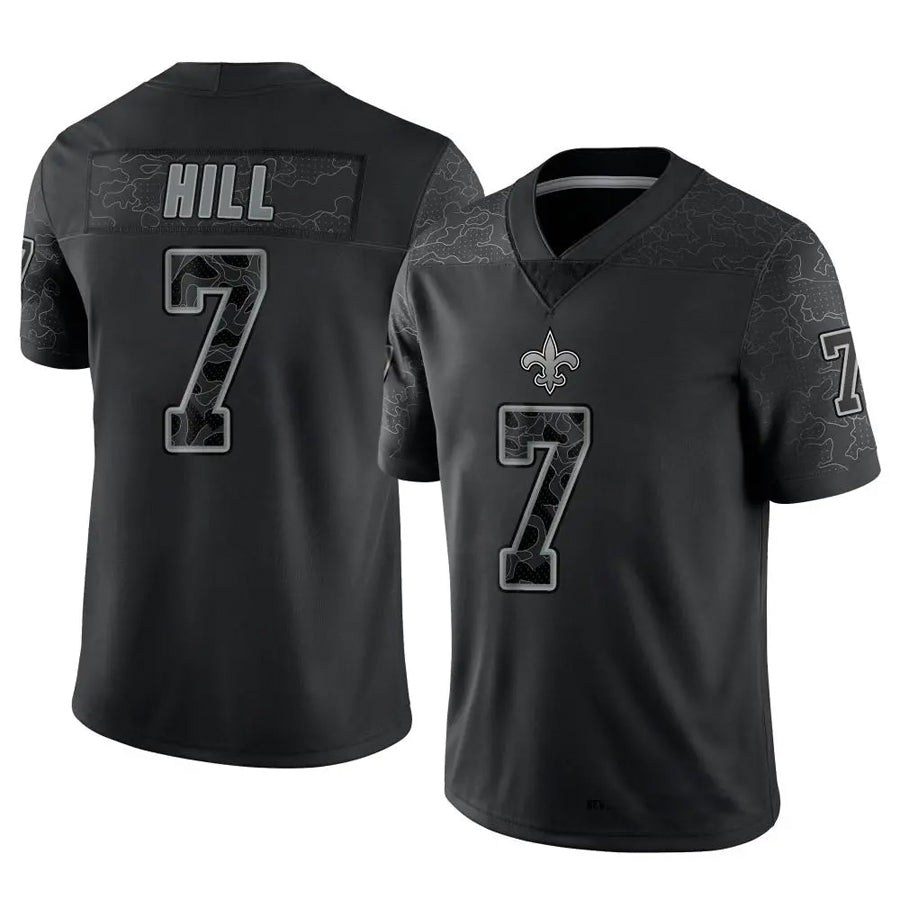 Qdoa NO.Saints #7 Taysom Hill Player Black RFLCTV Limited Stitched Jerseys