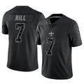 Qdoa NO.Saints #7 Taysom Hill Player Black RFLCTV Limited Stitched Jerseys