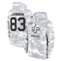 Qdoa NO.Saints #83 Juwan Johnson Player Arctic Camo Salute to Service Pullover Hoodies Limited Game Stitched Jerseys