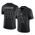 Qdoa NO.Saints #83 Juwan Johnson Player Black Limited Reflective Home Game Stitched Jerseys