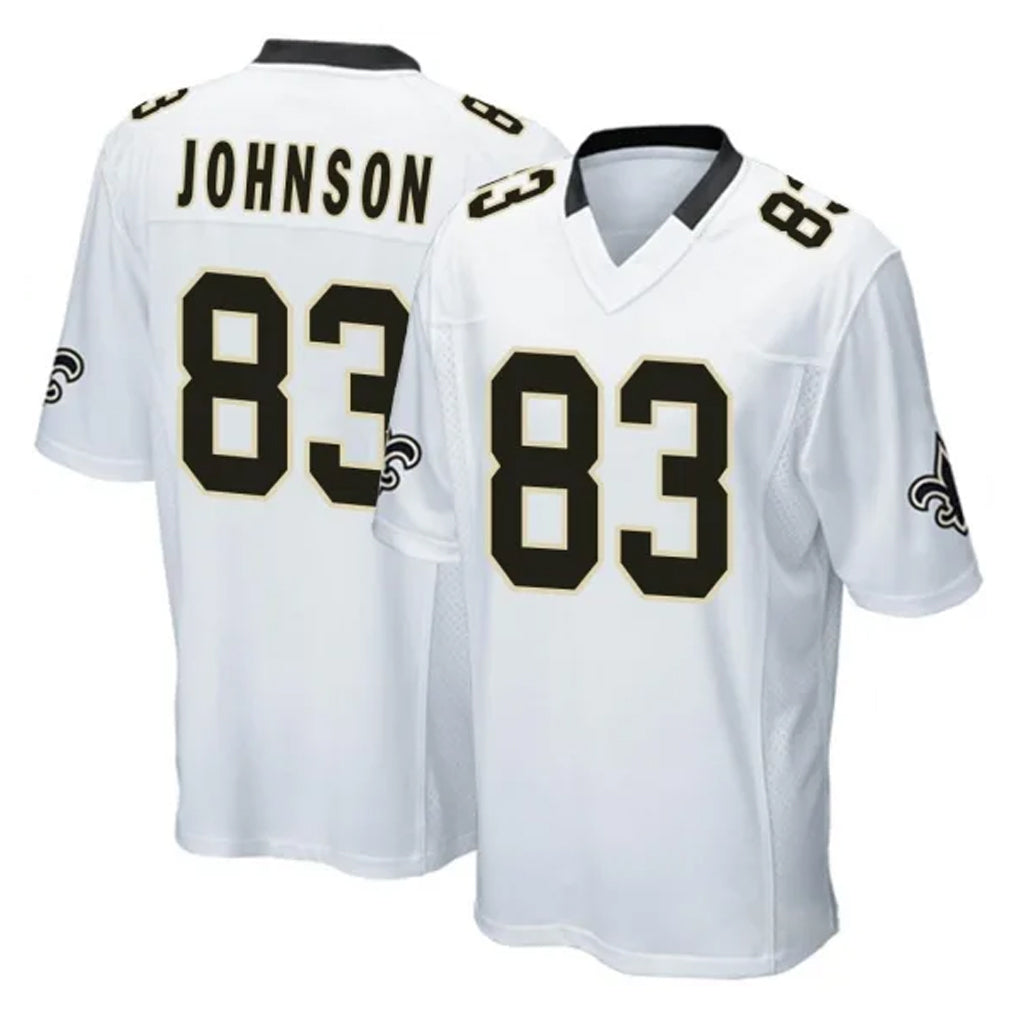 Qdoa NO.Saints #83 Juwan Johnson Player White Home Game Stitched Jerseys