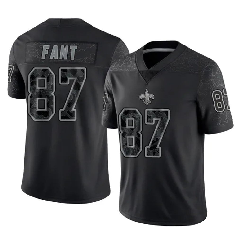 Qdoa NO.Saints #87 Noah Fant Player Black Limited Reflective Home Game Stitched Jerseys