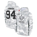 Qdoa NO.Saints #94 Cameron Jordan Player Arctic Camo Salute to Service Pullover Hoodies Limited Game Stitched Jerseys