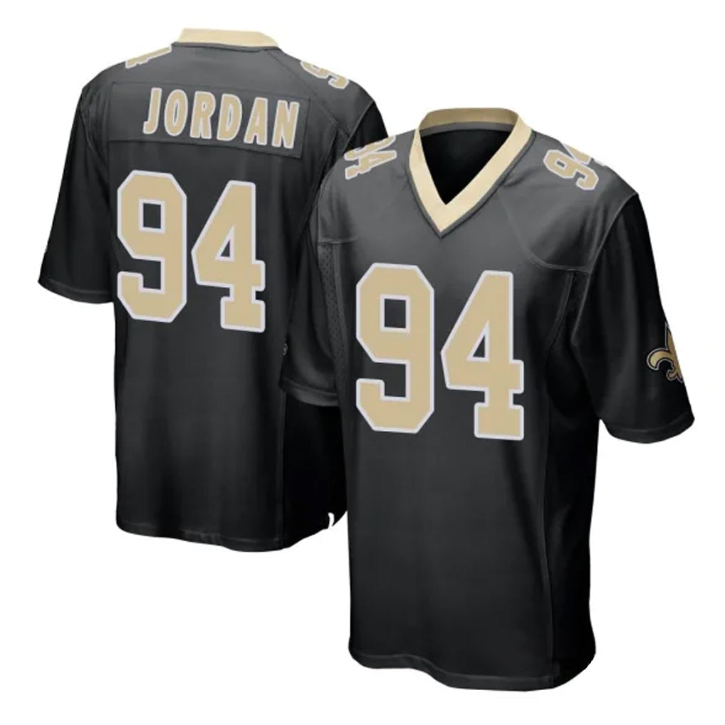 Qdoa NO.Saints #94 Cameron Jordan Player Black Home Game Stitched Jerseys