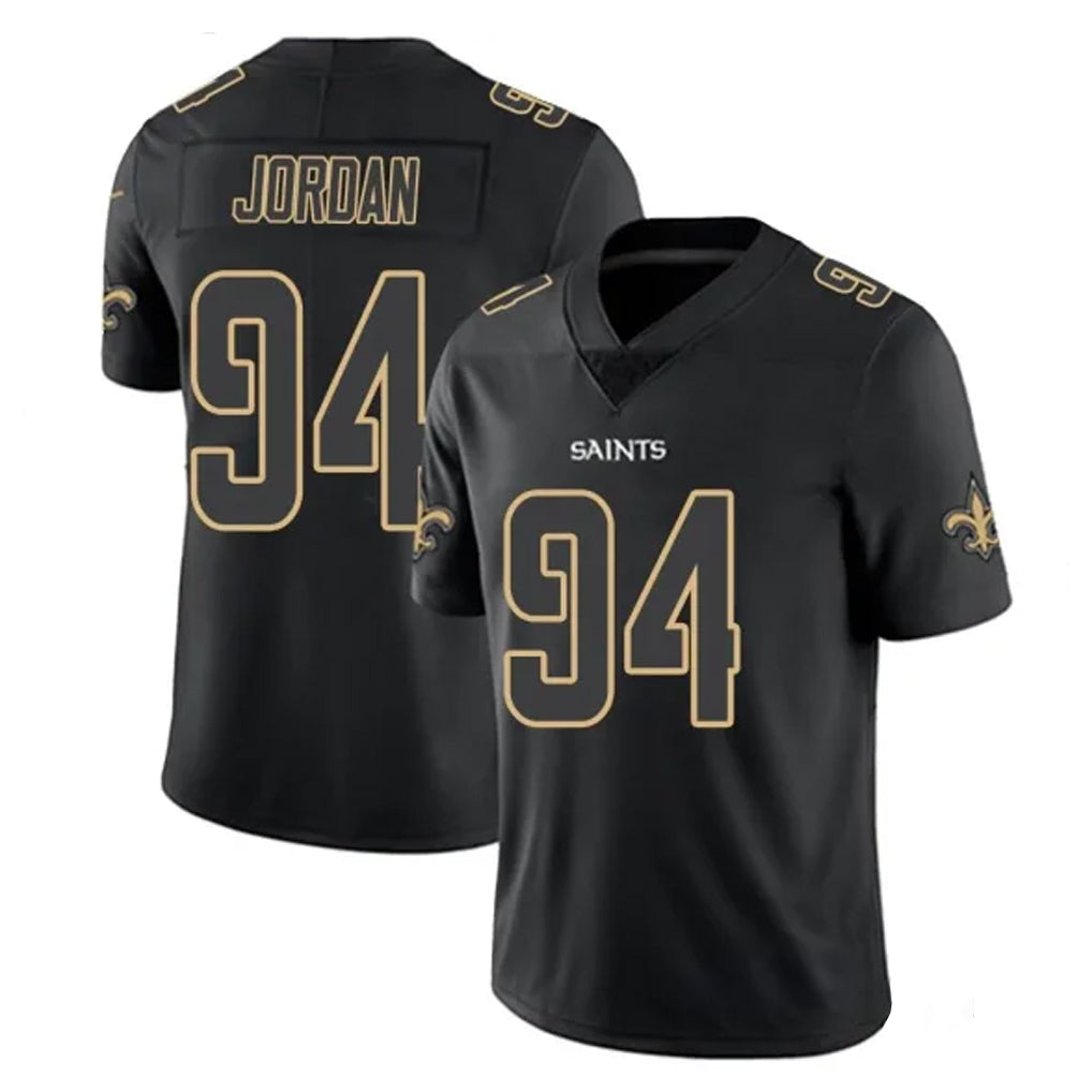 Qdoa NO.Saints #94 Cameron Jordan Player Black Impact Limited Home Game Stitched Jerseys