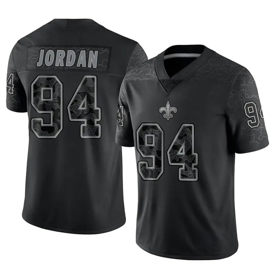 Qdoa NO.Saints #94 Cameron Jordan Player Black RFLCTV Limited Stitched Jerseys