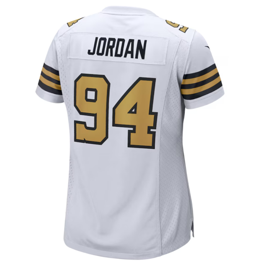 Qdoa NO.Saints #94 Cameron Jordan White Elite Player Stitched American Stitched Jersey