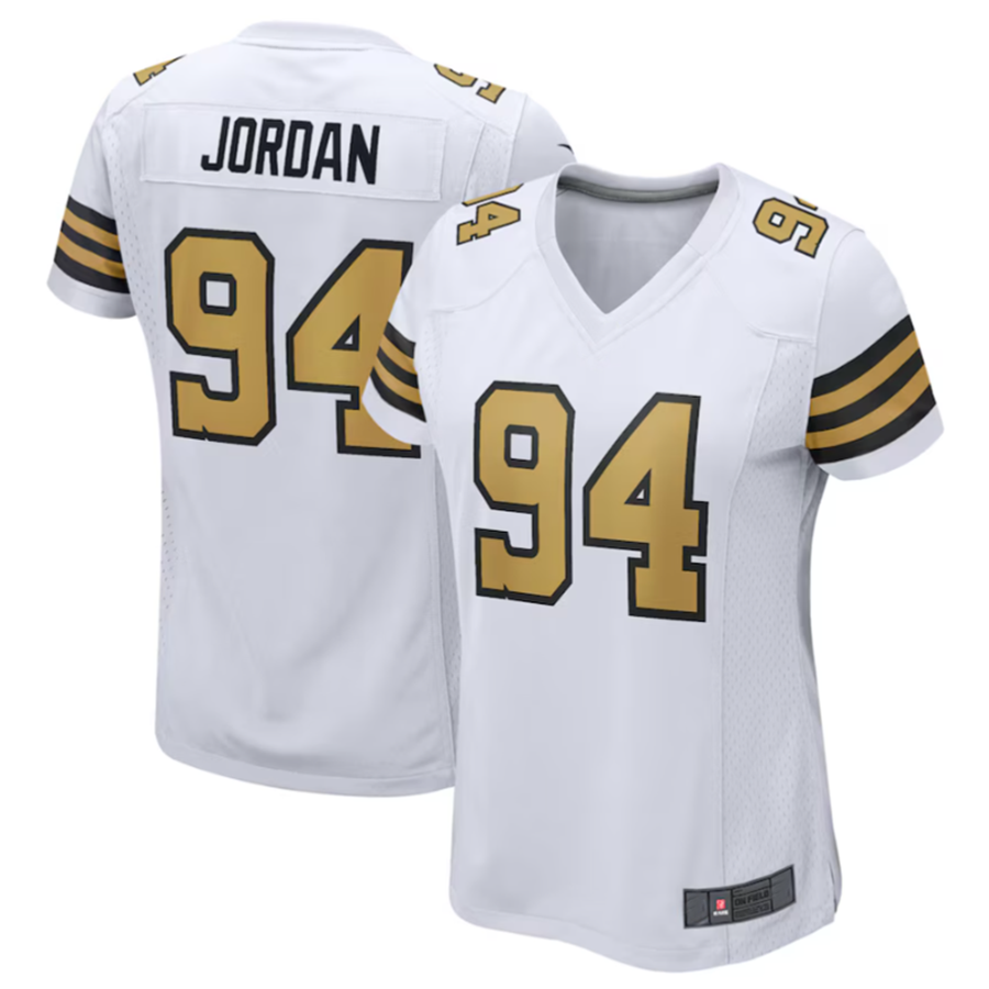 Qdoa NO.Saints #94 Cameron Jordan White Elite Player Stitched American Stitched Jerseys