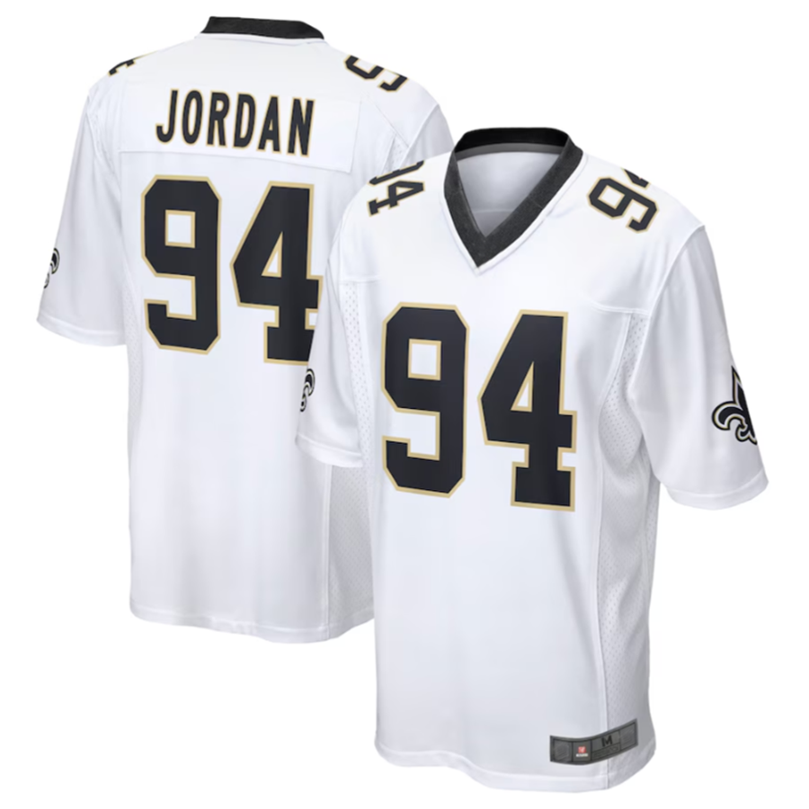 Qdoa NO.Saints #94 Cameron Jordan White Game Stitched American Stitched Jerseys