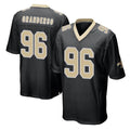 Qdoa NO.Saints #96 Carl Granderson Player Black Home Game Stitched Jerseys