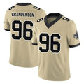 Qdoa NO.Saints #96 Carl Granderson Player Gold Limited Vapor F.U.S.E. Home Game Stitched Jerseys