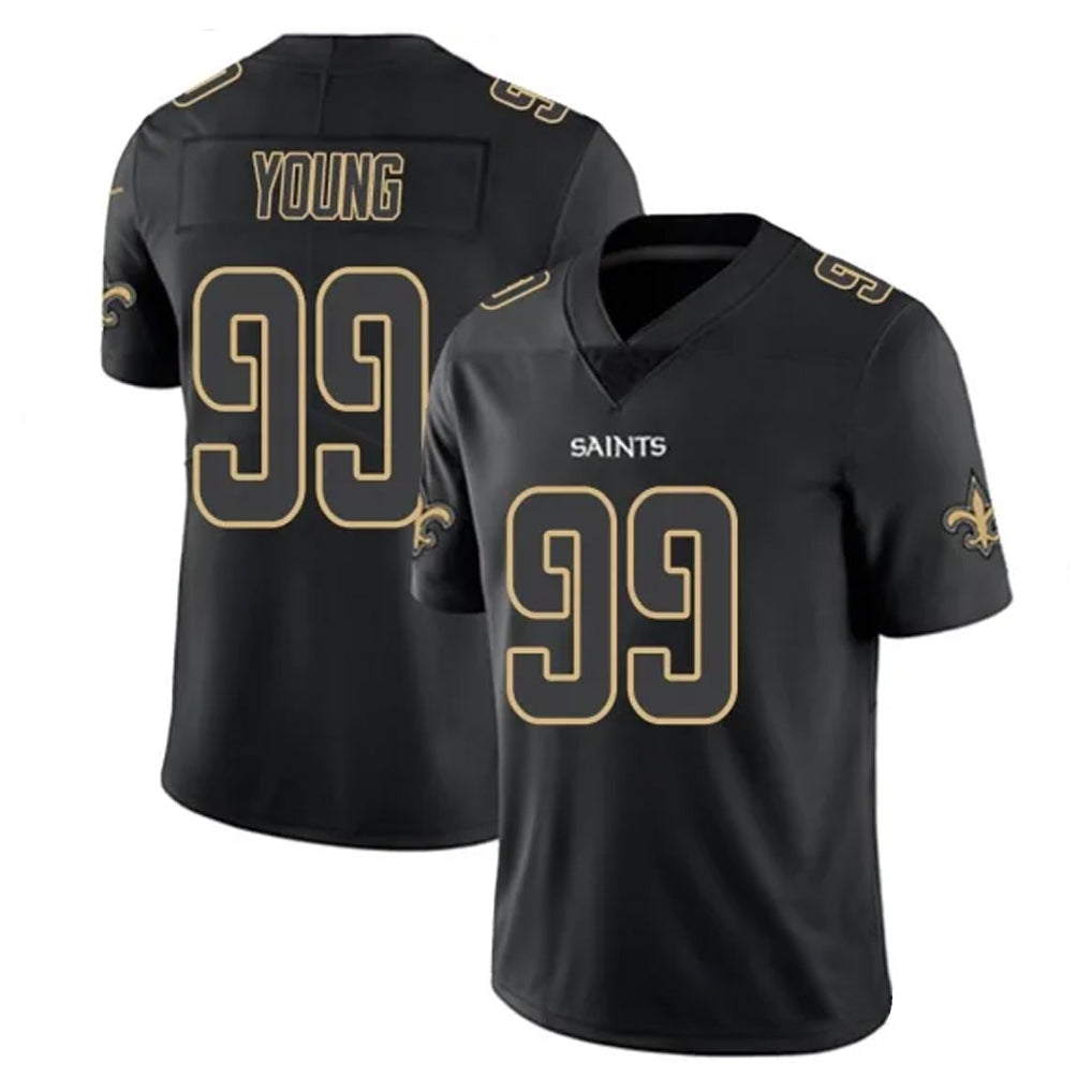 Qdoa NO.Saints #99 Chase Young Player Black Impact Limited Home Game Stitched Jerseys