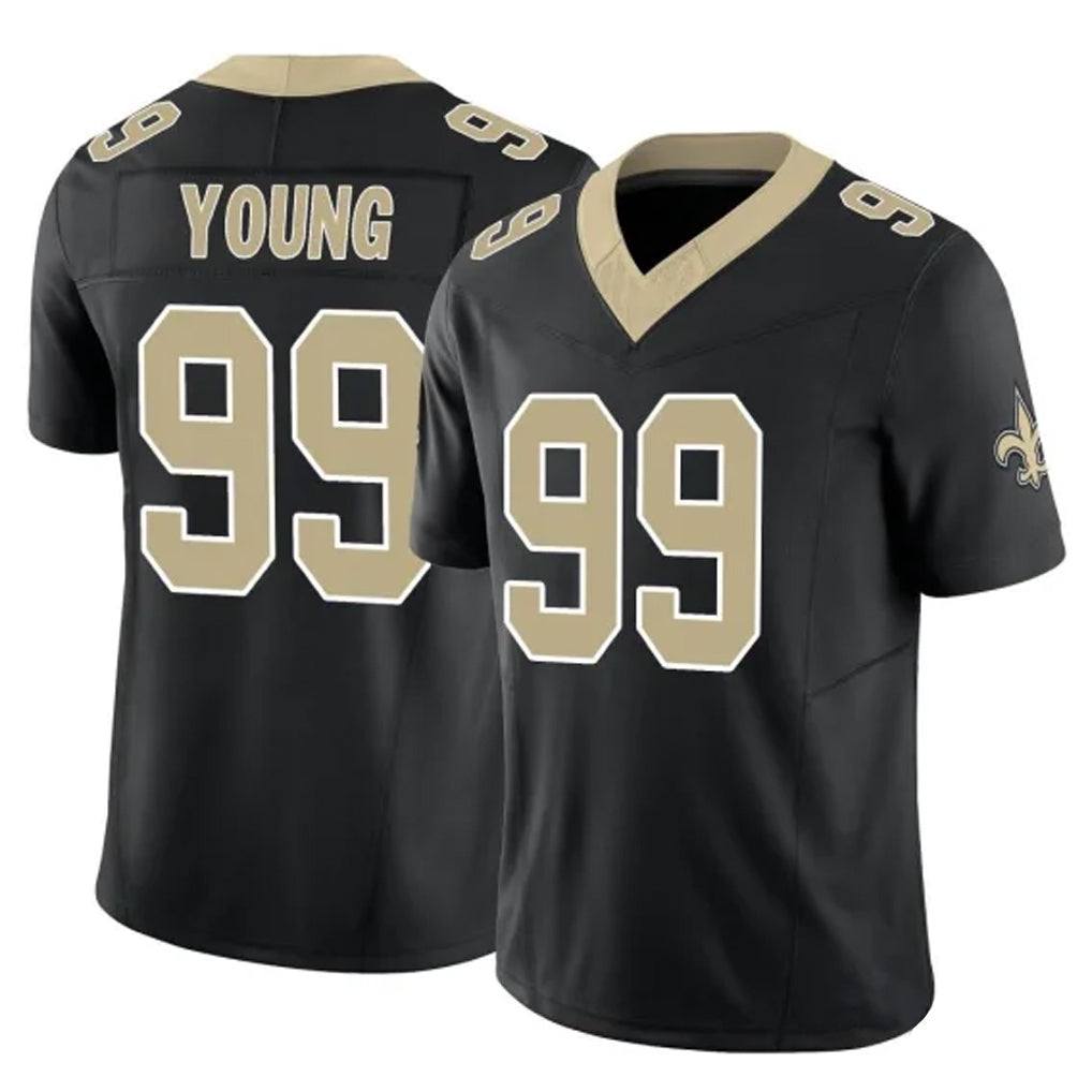 Qdoa NO.Saints #99 Chase Young Player Black Limited Vapor F.U.S.E. Home Game Stitched Jerseys