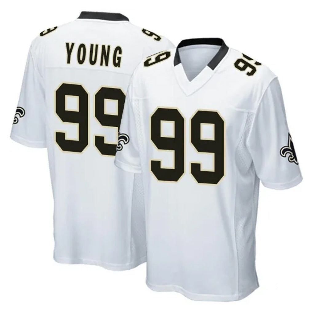 Qdoa NO.Saints #99 Chase Young Player White Home Game Stitched Jerseys