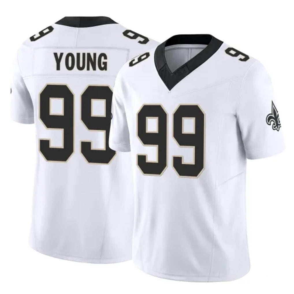 Qdoa NO.Saints #99 Chase Young Player White Limited Vapor F.U.S.E. Home Game Stitched Jerseys