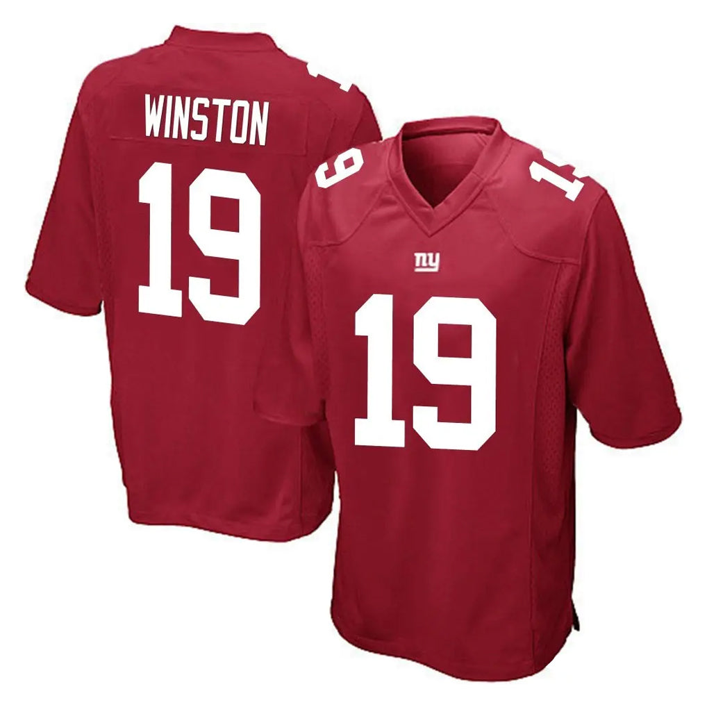Qdoa NY.Giants #19 Jameis Winston Player Red Home Game Stitched Jerseys