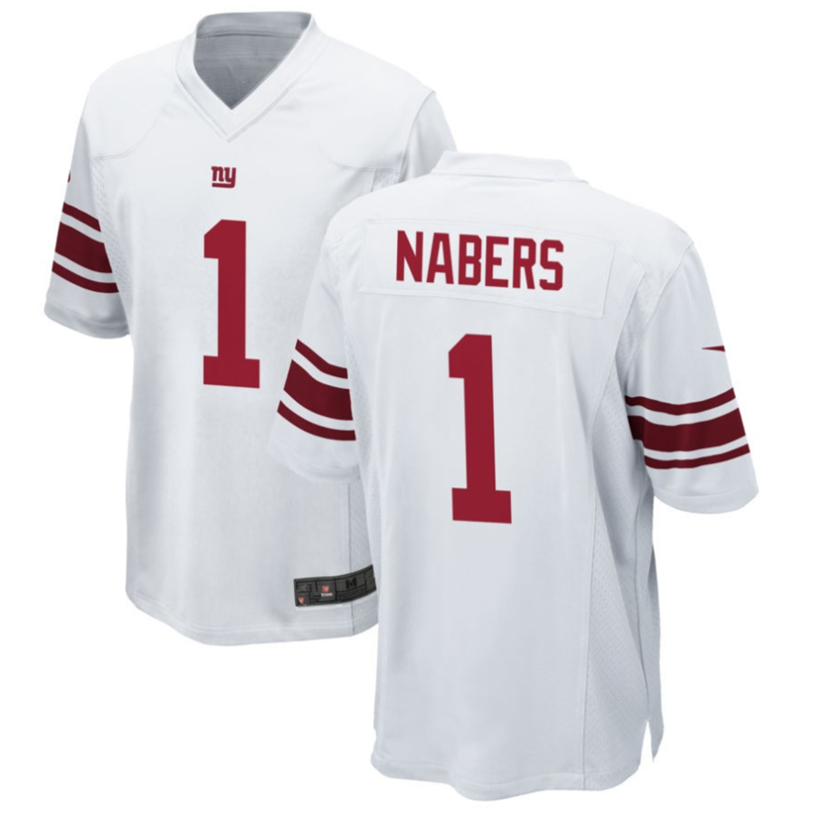 Qdoa NY.Giants #1 Malik Nabers Player White Game Stitched Jerseys