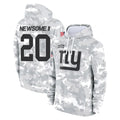 Qdoa NY.Giants #20 Greg Newsome II Player Arctic Camo Salute to Service Pullover Hoodies Limited Game Stitched Jerseys