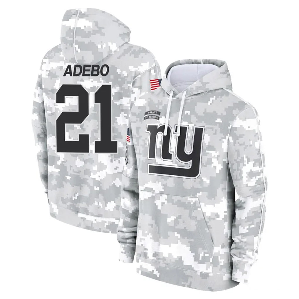Qdoa NY.Giants #21 Paulson Adebo Player Arctic Camo Salute to Service Pullover Hoodies Limited Game Stitched Jerseys