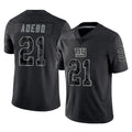 Qdoa NY.Giants #21 Paulson Adebo Player Black Limited Reflective Home Game Stitched Jerseys