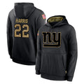 Qdoa NY.Giants #22 Najee Harris Player Black Salute to Service Hoodies Limited Game Stitched Jerseys